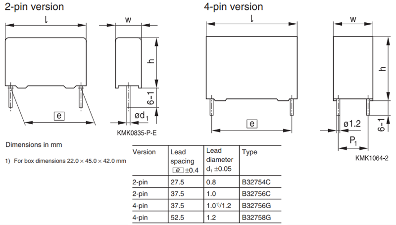 EPCOS / TDK B3275 MKP Film Capacitors
